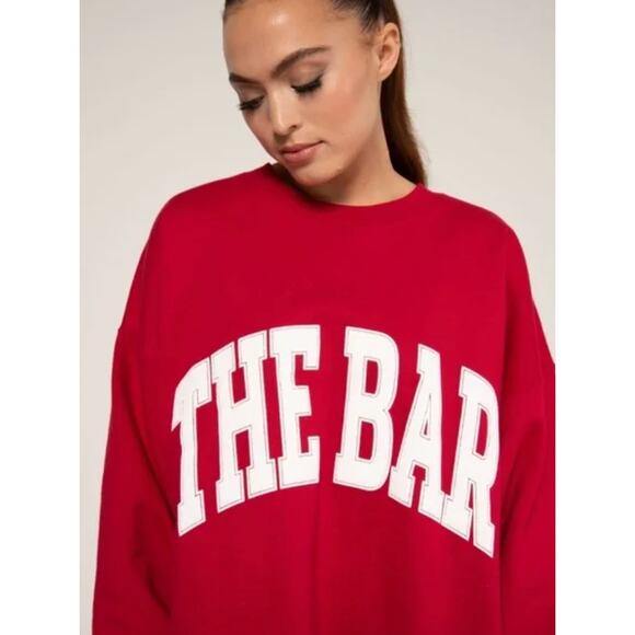 NWT The BAR Varsity Crewneck in Ruby Red - Picture 3 of 4